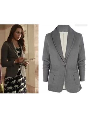 James Perse Gray Sweatshirt Jersey Blazer